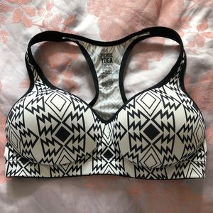 Pink yoga push-up sport bra